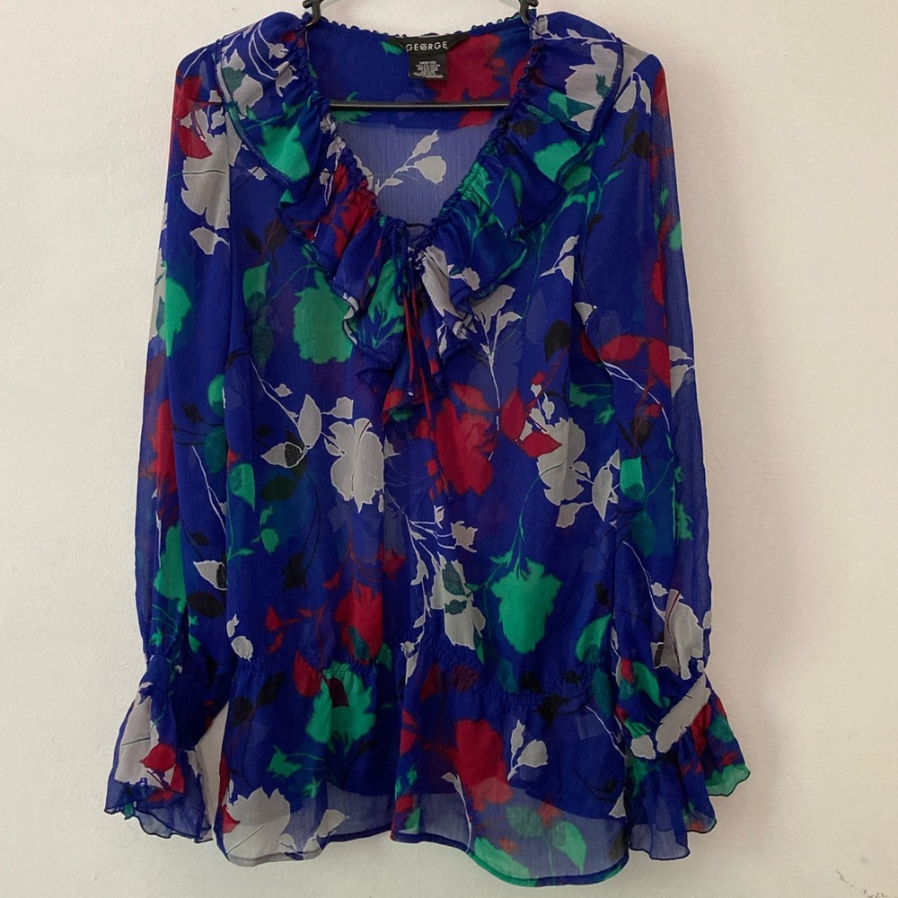 George Ruffled Blouse, Size M